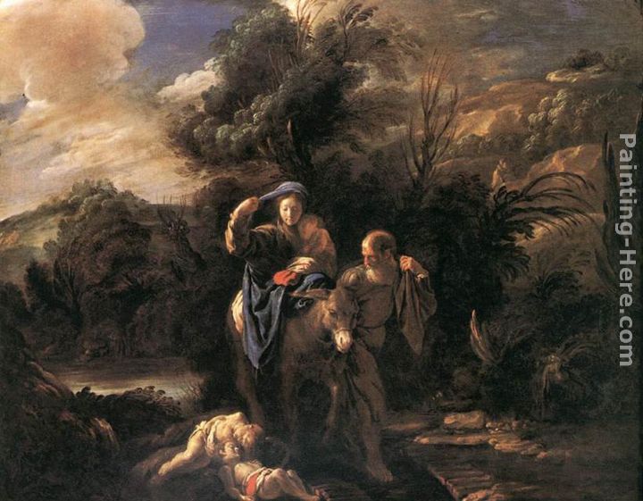 Flight to Egypt painting - Domenico Feti Flight to Egypt art painting